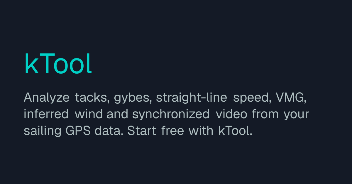 kTool — Sailing Performance Analytics